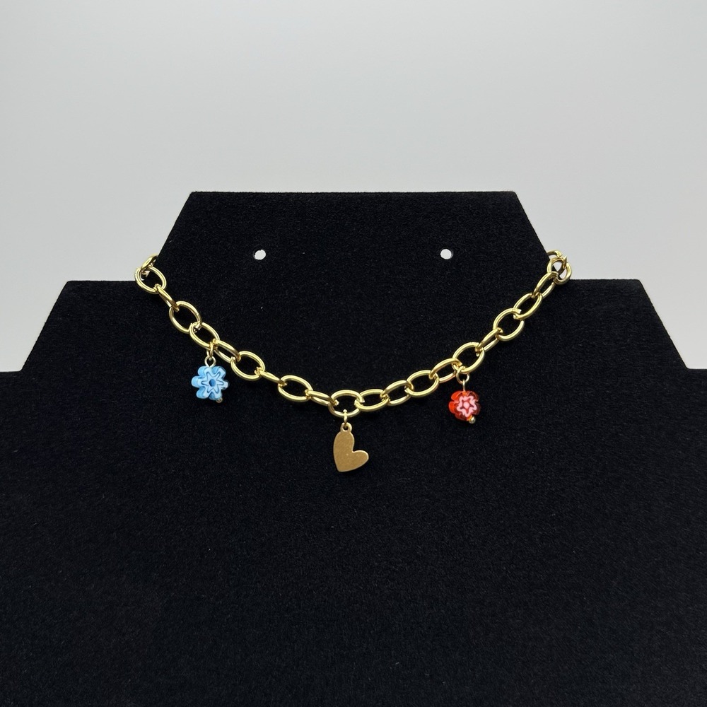SLIDE JEWELRY 18K Gold Plated Honeycomb Floral/Heart Bracelet‎  with Zirconia